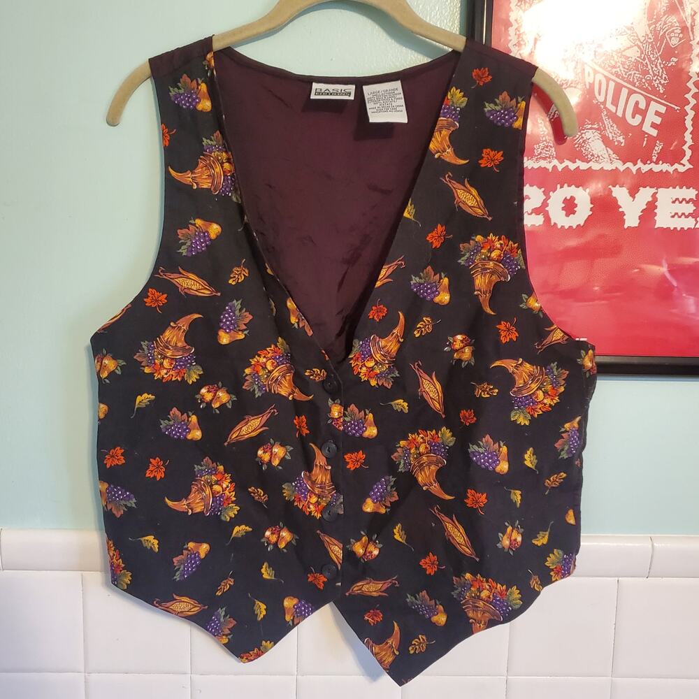 Vintage 90s Basic Element Cornucopia Harvest Than… - image 3